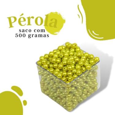 Imagem de Pérola Verde Folha 10Mm Pacote Com 500 Gramas - Nybc