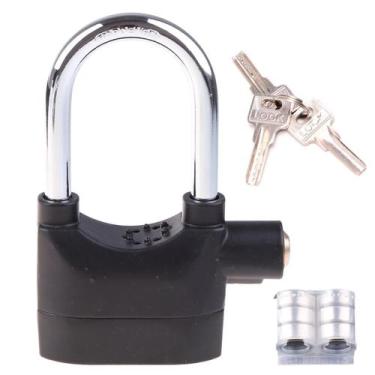 Imagem de Cadeado Kinbar Alarme Anti-furto Comércio Haste Longa Cor Preto - LAUR