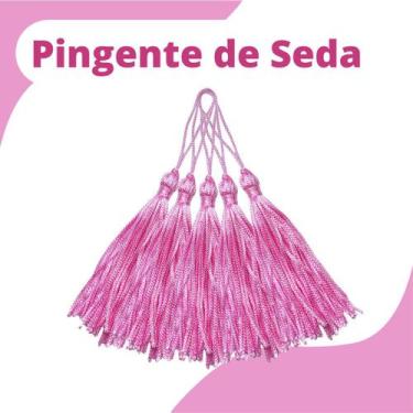 Imagem de Pingente De Seda Tassel - Franja - Rosa Bebê - Com 20 Unidades - Nybc