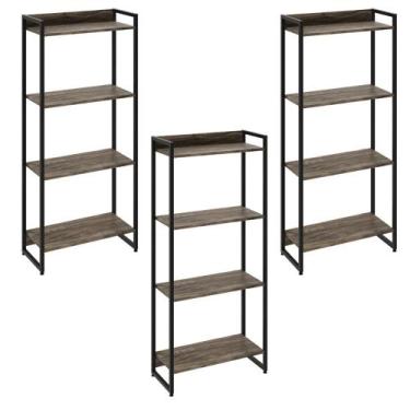 Imagem de Kit 3 Estantes Multiuso Industrial 4 Prateleiras Areta 145x60cm C01 Ca