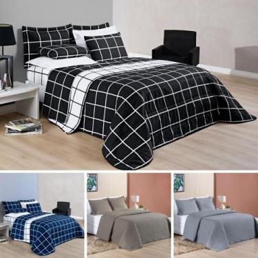 Imagem de cobre leito king size matelado dupla face micropercal 200 fios estampa