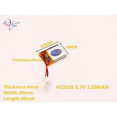 Imagem de Bateria 3,7v  Com 120mah  4mm X 20mm X 20mm 402020 2 Fios - - bgb