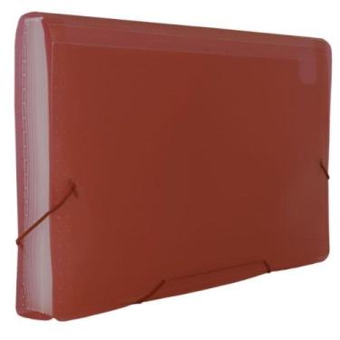 Imagem de Pasta Sanfonada em PP A4 230x38x330mm com 12 Divisões Vermelha - POLIB