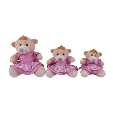 Imagem de Trio Ursa Princesa Para Nicho de Luxo 15 cm 20 cm 25 cm - Pandora Baby