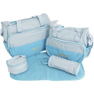 Imagem de Kit Bolsa Saída Maternidade de Bebê 5 Peças Impermeável Multifunção Me