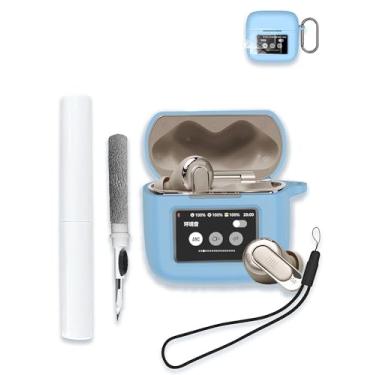 Imagem de Capa para fones de ouvido JBL Tour Pro 3 com cancelamento de ruído, protetor de silicone macio WUNIAK portátil, resistente a arranhões, com 2 unidades de protetor de tela, kit de limpeza, mosquetão e