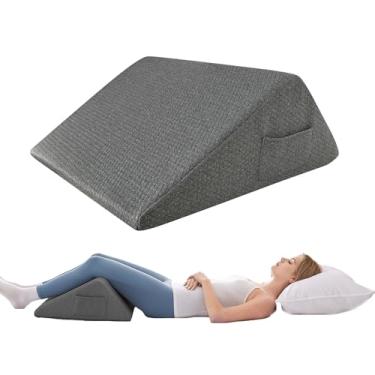 Imagem de Almofada de cunha de joelho, almofada de espuma viscoelástica para dormir, almofada triangular pós-cirurgia para suporte de joelho, elevação da perna, alívio da dor nos joelhos e quadril nas costas