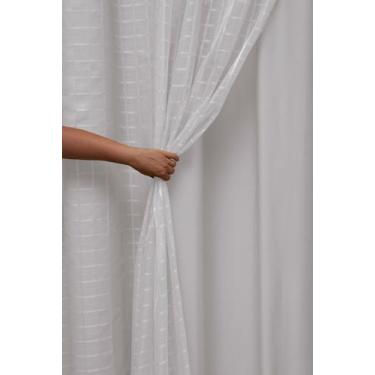 Imagem de Cortina 4 Metros X 2,80 C/ Voil Voal Xadrez Quarto Sala - Stanzanni Bo