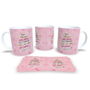 Imagem de Caneca Branca de Porcelana Personalizada Coleção Sonhos e Flores - Est