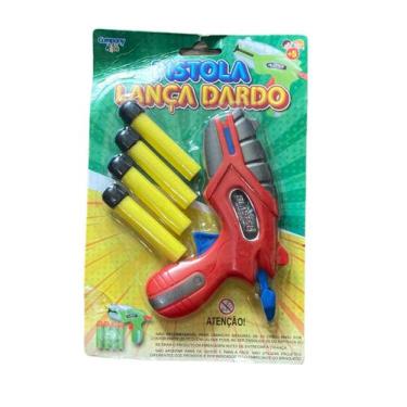Imagem de Pistola Lança Dardos c/ 4 Dardos Espuma Sortido Brinquedo - Company ki