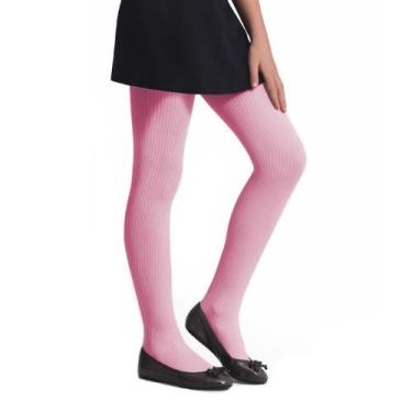 Imagem de Meia Calça Infantil Selene 9500 Fio 70 Canelada Poliamida, Rosa, M