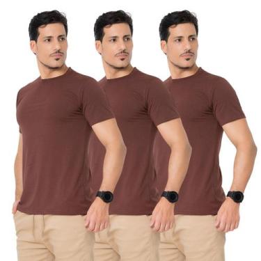 Imagem de Kit 3 Camisetas Masculina Algodão Peruana Premium Lisa Luxo - Diango M