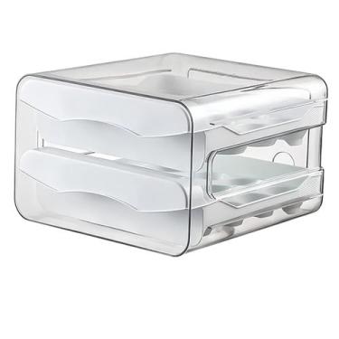 Imagem de Gaveteiro P/ 32 Ovos Duplo Organizador Geladeira Acrílico - KF, Branco