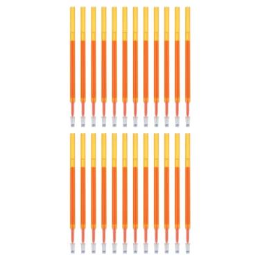 Imagem de PATIKIL Recargas de caneta de gel apagáveis, 24 peças de refil de canetas de tinta gel, caneta de clique de ponta fina de 0,5 mm, canetas retráteis para planejador, pintura, laranja