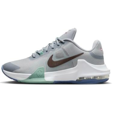 Imagem de Nike Tênis de basquete Impact 4 (DM1124-007, cinza lobo/mineral/azul difuso) tamanho 36