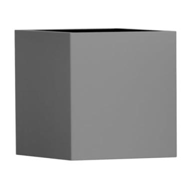 Imagem de Vaso Fibra De Vidro Quadrado Texas P 50cm Vietnamita Caixa Decoração (Cinza Fosco)