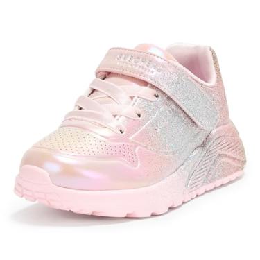 Imagem de Skechers Tênis feminino Uno Lite-Metallic Sparkle, Elos rosa/multi, 9 Toddler