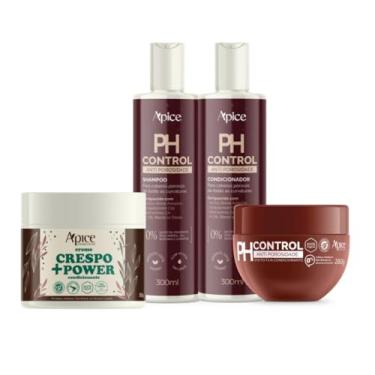 Imagem de Apse Cosmetics, Kit Ph Control- Sh, Cond, Máscara e Creme Crespo +Power Apse