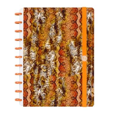 Imagem de Caderno Disco Inteligente G Animal Print Cobra Laranja 80F