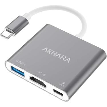 Imagem de Adaptador USB-C Multifuncional, Hub com HDMI 4K, USB 3.0, Thunderbolt 3, Prata