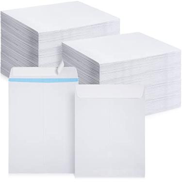 Imagem de Envelopes de catálogo de segurança de 300 peças, 22,5 x 30,5 cm, com abas fortes e seladas, envelopes de catálogo autoadesivos brancos para catálogos de correspondência segura, relatórios, folhetos