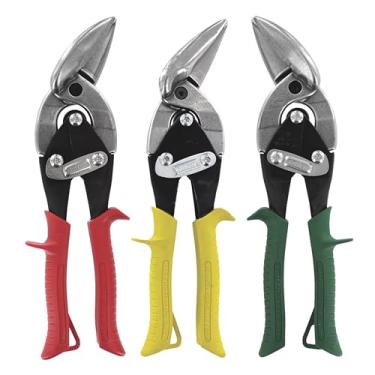 Imagem de Conjunto de cortadores de aviação Midwest – Tesoura de corte de estanho deslocada para esquerda, direita e reta com lâmina forjada e aderência confortável KUSH'N-POWER – MWT-6510RLS