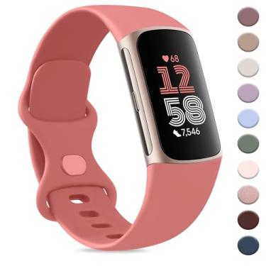 Imagem de AK Pulseira esportiva compatível com Fitbit Charge 6 Bandas / Fitbit Charge 5 pulseiras femininas e masculinas, clássicas macias de substituição pulseiras para Fitbit Charge 6/5 Advanced Fitness &