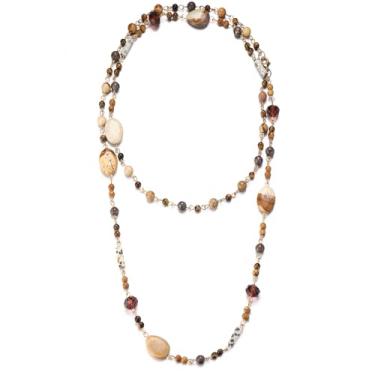 Imagem de FULU AUTUMN Colares longos com contas para mulheres, colar longo de contas de pedra natural, presentes de aniversário para mulheres, bijuterias boêmias, 40 inches, Pedra, Sem Pedra Preciosa