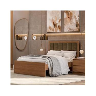 Imagem de Cama de Casal Kappesberg Ibiza com Cabeceira e 146cm de largura - Canela