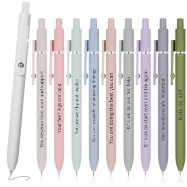 Imagem de Crtiin 10 canetas de tinta de gel inspiradoras para mulheres, citações motivacionais, retrátil, escrita suave para colegas de trabalho, presentes de formatura, material de escritório, casa, lembrete
