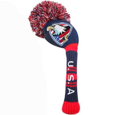 Imagem de Amy Sport Capas De Cabeça Golfe Madeira Tricotada Driver Fairway Hybrid Pom Cover Lavável Soft Kint Headcover 1 3 5 Para Homens, Mulheres E Crianças, Vendidas Separadamente (Eagle, Nº 3)