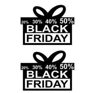 Imagem de 2 Adesivos  Vitrine Parede Loja 50X35cm - Preto - Jhow Adesivos