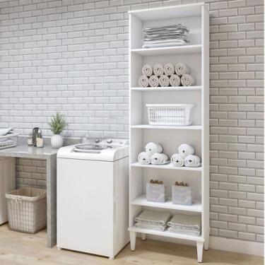 Imagem de Armário Multiuso Aracaju 5 Prateleiras Branco - Kaiki Móveis, Branco, 