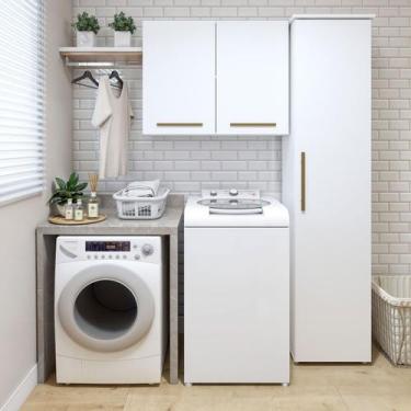 Imagem de Lavanderia Completa Uberlândia 3 Portas 5 Prateleiras Branco - Kaiki M