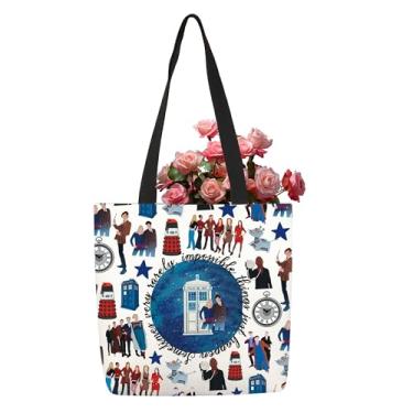 Imagem de TOBGBE Bolsa de ombro inspirada em caixa policial Doctor TV Gifts Sometimes Very Rarely Impossible Things Just Happen, Things Just Happen M Te