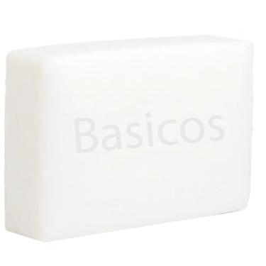 Imagem de BASICOS Sabonete Em Barra Para Lavar As Mãos E O Corpo, Pele Suave, Pacote Com 8 Barras - 3,15 Onças Cada. Mais 1 Esponja Bucha Vegetal (Manteiga De Karité)