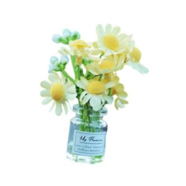 Imagem de WeiLaiKeQi Mini flores em vaso de vidro, decoração de painel, acessórios para carro, espelho retrovisor estético, ornamento para mulheres, presentes