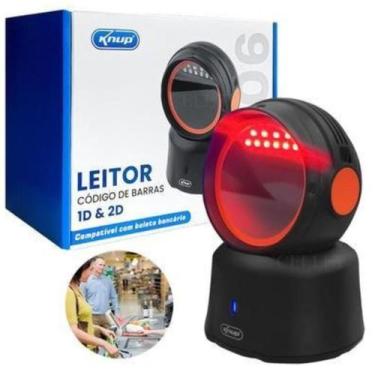 Imagem de Leitor Código De Barras Com Fio Knup 1D 2D Fixo Mesa QRCODE USB 5V - L