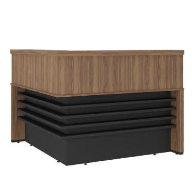 Imagem de Balcão Para Escritório Atendimento/recepção Em L Nogal/preto - ARTANY