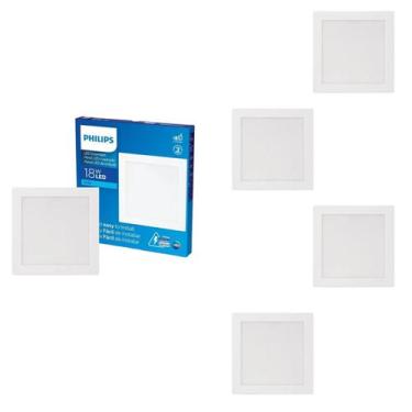 Imagem de 5 Luminária Led 18w Philips Sobrepor 6500k Luz Fria Bivolt