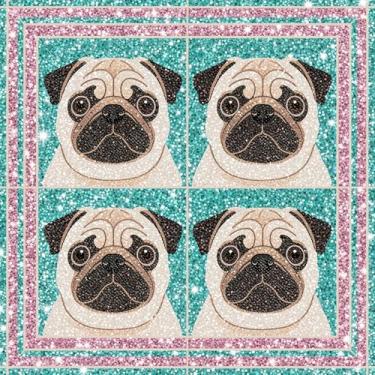 Imagem de HOMETITUTE 10 peças 30 x 30,5 cm de desenho animado de cachorro pug azulejos de piso de vinil destacáveis e autoadesivos para cozinha, banheiro, sala de estar, entrada, decoração de casa