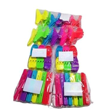 Imagem de kit 60 acessórios de piranha bico de pato presilha salão tridente prendedor de cabelo (citrico)