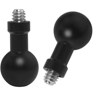 Imagem de LUORNG 2 peças de cabeça esférica de 17 mm para haste de conexão de parafuso curto de aço inoxidável 1/4 para carro, suporte de navegação para celular, acessórios de espelho retrovisor de motocicleta