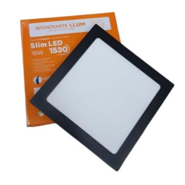 Imagem de Painel embutido slim led quadrado preto 18w 6,5k llum - Llum Bronzeart