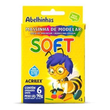 Imagem de Massa Para Modelar Soft C/06 Cor.Foscas Bs.Amido - ACRILEX