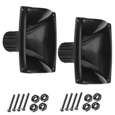 Imagem de Kit 2 Cornetas LC 07-DH200 Retangular Com Parafusos Preta - PERMAK