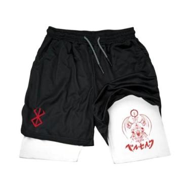 Imagem de Shorts de Compressão 2 em 1 Masculino - Secagem Rápida, para Treino e 