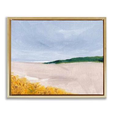 Imagem de Stupell Industries Tela flutuante dourada com paisagem macia da Sicília, design de arte de parede por Nikita Jariwala, 64 x 78 cm