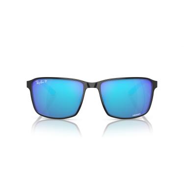 Imagem de Óculos de Sol Ray-Ban Polarizado 0RB3721CH 9144A1 Tam 59 / Preto/Prata - Lentes Azul Espelhado