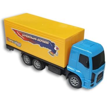 Imagem de Caminhão Brinquedo Baú Brinquedo Abre Porta Carrinhos Cars (Amarela)